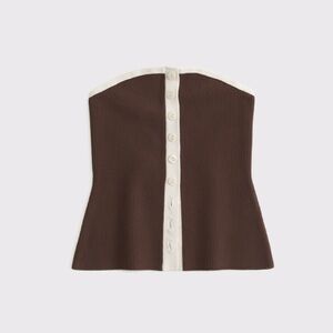 Abercrombie & Fitch Brown and Cream Tank Top